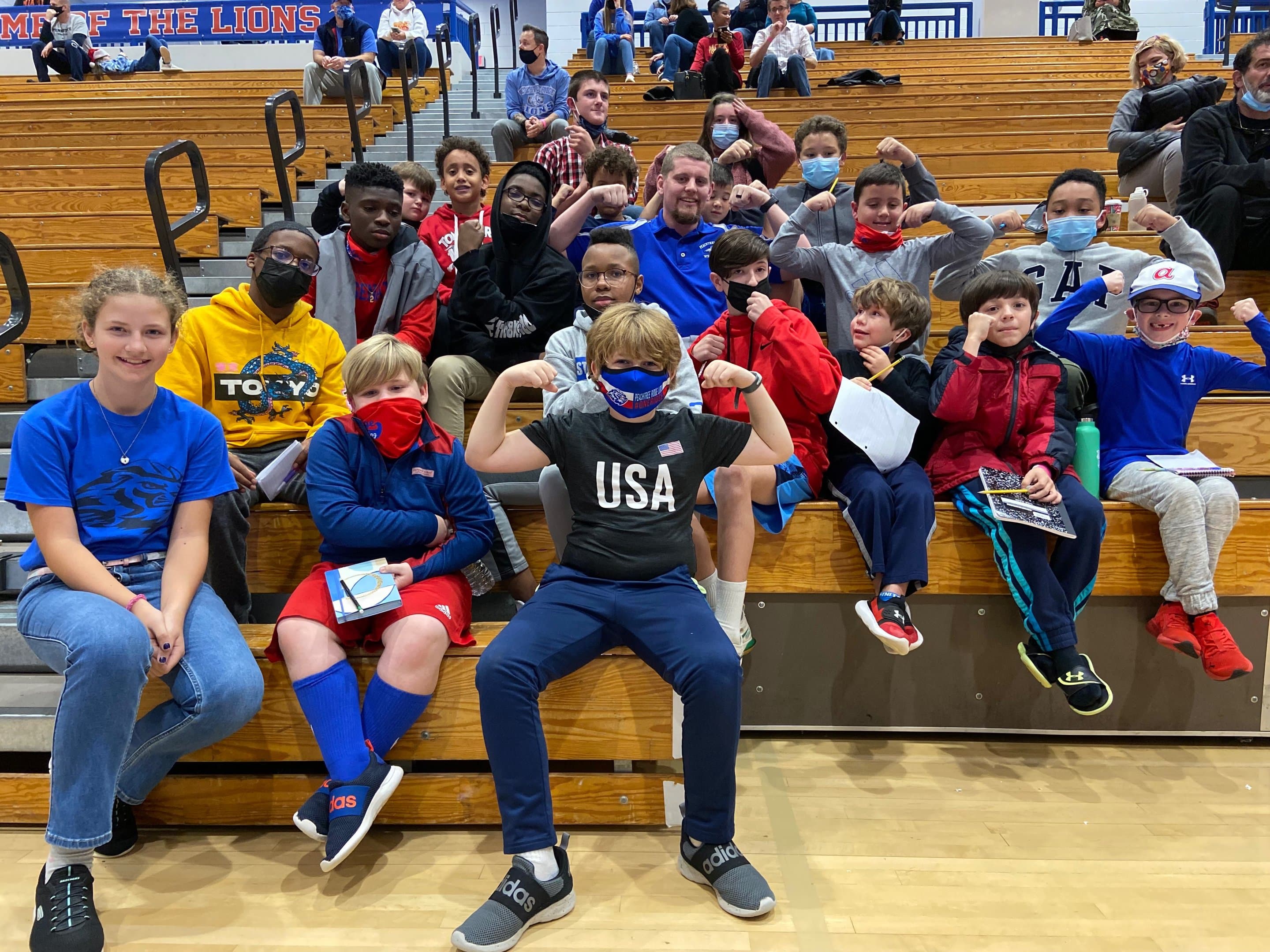 Camp athletes competing