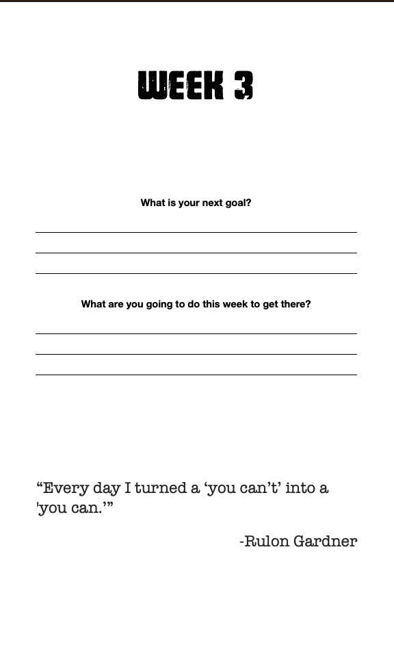 Journal weekly goal sample page