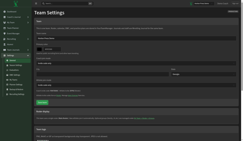 General settings