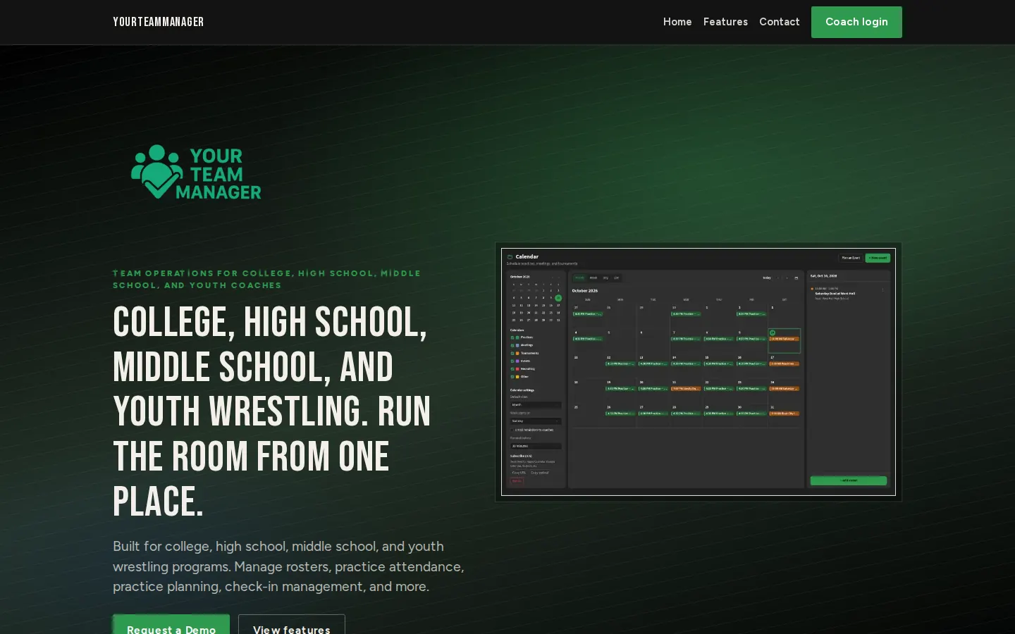 YourTeamManager homepage